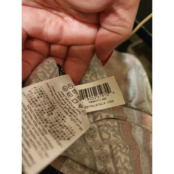 BCB Generation Dress Womens L Striped mock neck boho shift funky fun festival - Picture 8 of 11